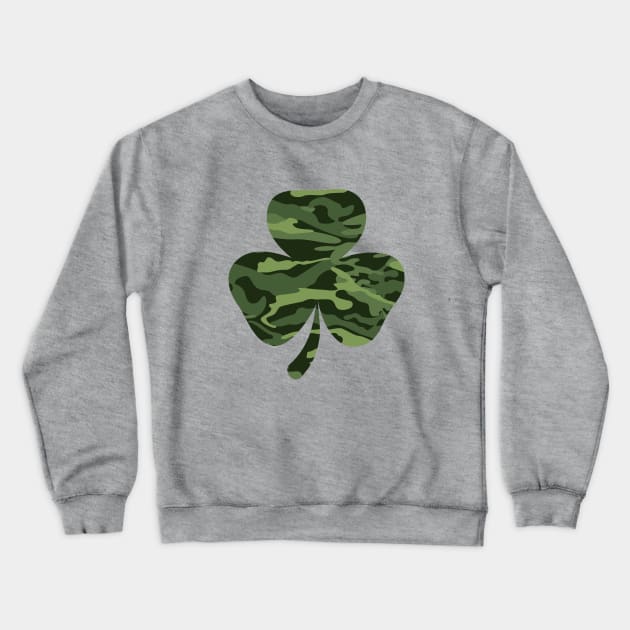 Clover Leaf with green camouflage pattern. Crewneck Sweatshirt by CraftCloud